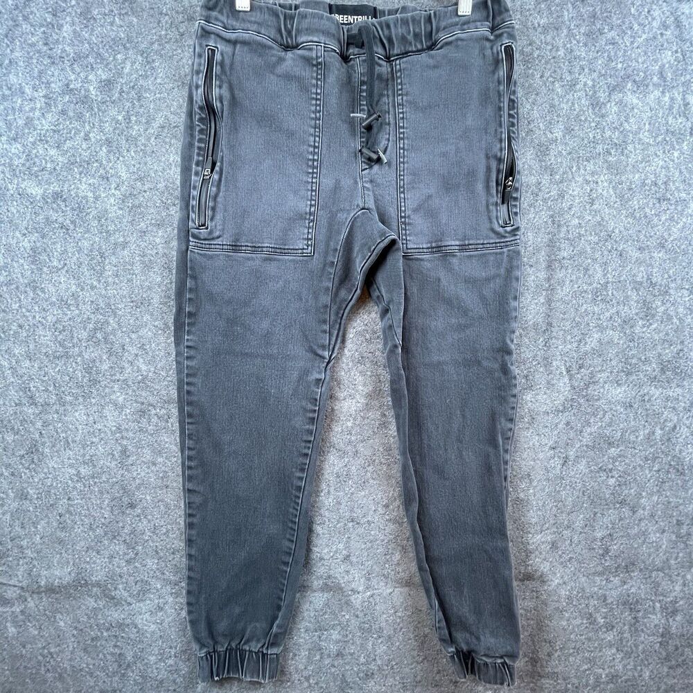 Been Trill Pants‎ Mens Small White Denim Joggers Streetwear